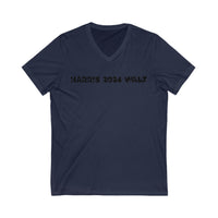 Harris 2024 Walz Unisex Jersey Short Sleeve V-Neck Tee