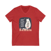 Keep Calm Love Kamala 2024 Unisex Jersey Short Sleeve V-Neck Tee