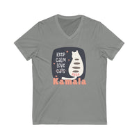 Keep Calm Love Kamala 2024 Unisex Jersey Short Sleeve V-Neck Tee